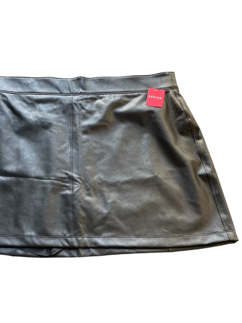 SPANX NWT Leather-like Mini Skirt Luxe Black Plus Size